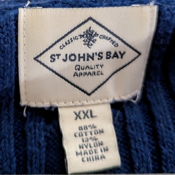 St. John's Bay Navy Blue XXL cable knit sweater RN 93677 - Picture 8 of 12